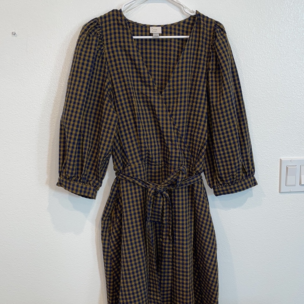 Women's 3/4 Sleeve Wrap Dress - A New Day